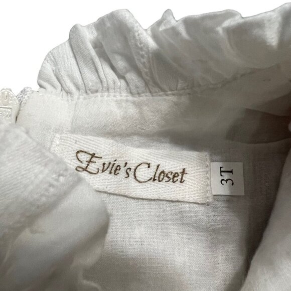 Evie's Closet 3T “The Eyelet Dress” Linen - Lace - Swiss Dot - Picture 7 of 7